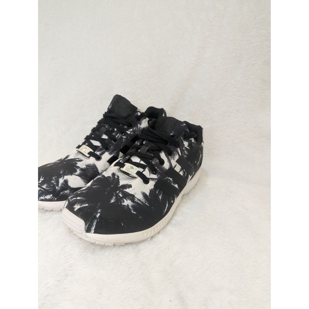 Adidas ZX Flux Torsion Black White Palm Floral Shoes
